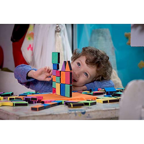 Edushape Magic Shapes Magnetic Foam Building Blocks, 54 Piece