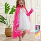 Sabbenia Princess Cape Set For 3-8 Year Old Holiday Gift For Little Girls Dress Up Christmas Halloween Costume(Yellow)