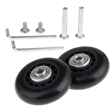 Mtsooning 2 Sets Luggage Wheel Replacement Kit, 60X17Mm Rubber Swivel Caster Wheels, Suitcase Bearings Repair Wheels With Screws Axles Wrench Bearings,Inline Outdoor Skate Wheels