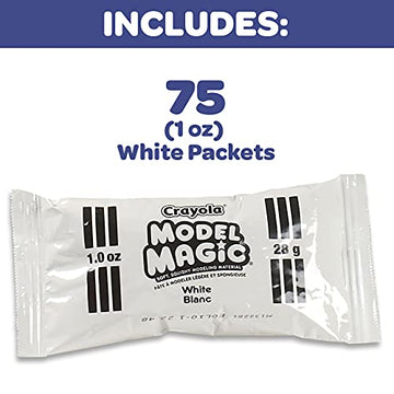 Crayola Model Magic - White (75Ct), 1Oz Modeling Clay Alternative, Air Dry Clay For Kids, Bulk Classroom Arts & Crafts Supplies