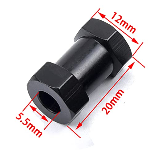 Readytosky 12mm Wheel Hex Hub 20mm Extension Hex Drive Adapter for 1/10 RC Crawler SCX10 D90(4PCS)