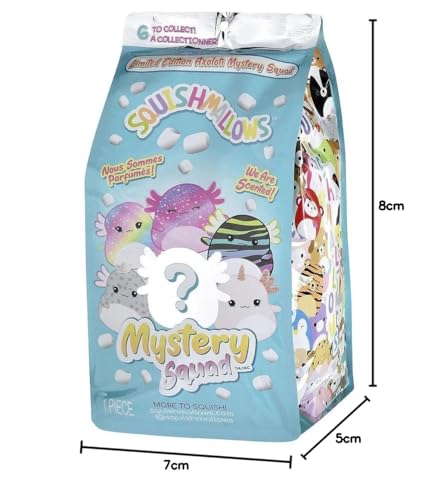Squishmallows 8-inch Scented Axolotl Mystery Squad Pack - Multi-colored, Model SQ21M-8AXO, Soft Polyester Plush Toy