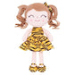 Gloveleya Baby Dolls Soft Snuggly First Baby Girl Gifts Plush Doll with Light Skin & Tiger Dress 12inches Animal Series