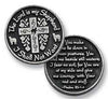 Three (3) Pewter The Lord Is My Shepherd I Shall Not Want - Pocket Prayer Tokens - Psalm 23 - 1'' Metal Coins - Inspirational Gi