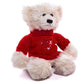 Plushland Plush Soft Valentine Day Brandon Teddy Bear 12 Inches - Wearing Valentine Sweater with Love Heart Embroidery (Cream)