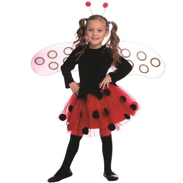 Ladybug Dress Costume  Medium - Age 8 To 10