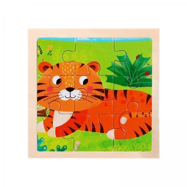 Merishopp 2Xwooden Jigsaw Puzzles Early Learning Educational Toys For Kids Toddlers Tiger| Developmental Baby Toys | Baby Learni