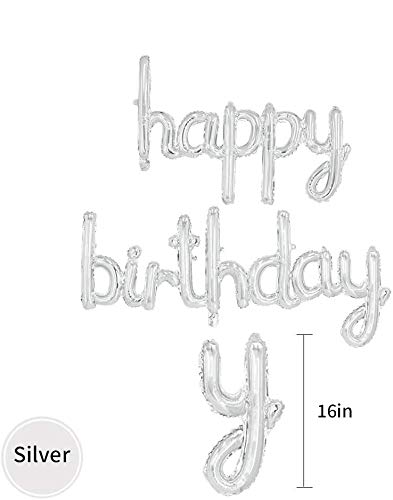 Happy Birthday Balloons Banner,16 Inch Mylar Foil Letters Balloons,Birthday Party Banner For Kids And Boy And Girl Adults,Reusab
