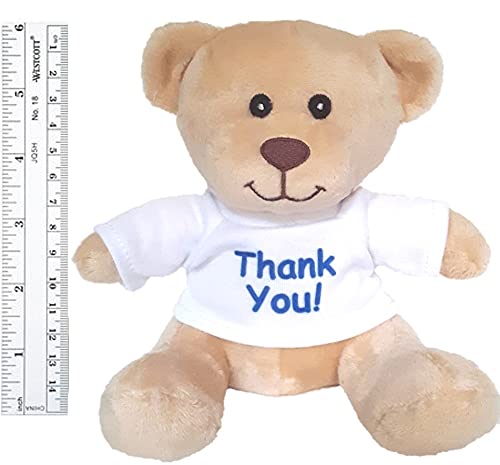 Hug-A-Booboo Thank You! Teddy Bear. Super Cute And Cuddly 6 Inch Plush Mini Teddy Bear With Thankd You T-Shirt From Great For Gift, Gift Basket, Party Favor