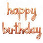 Atpata Funky Alphabetic Happy Birthday Text Foil Balloons for Unisex Birthday Party Decoration (Cusive Rose Gold)