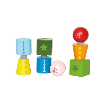 Hape Twist And Turnables Wooden Building Block Learning Set
