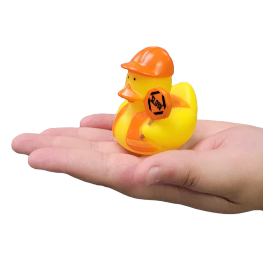 Cool Rubber Ducks (2') Standard Size. (12 Pack) Cute Duck Bath Tub Pool Toys. (Construction Rubber Ducks)