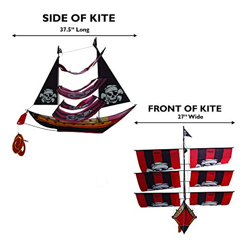 Windnsun Super Size 3D Nylon Pirate Ship Kite, 37 Inches Tall