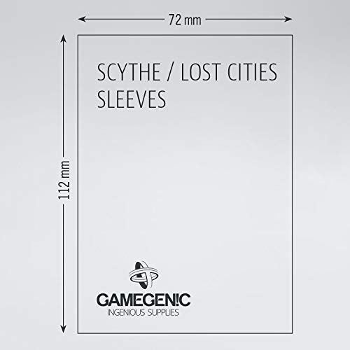 Prime Board Game Sleeves | Pack of 60 Extra-Clear Sleeves | 72 by 112 mm Card Sleeves Optimized for Scythe and Lost Cities | enhanced Card Protection | FFG Magenta Color Code | Made by Gamegenic