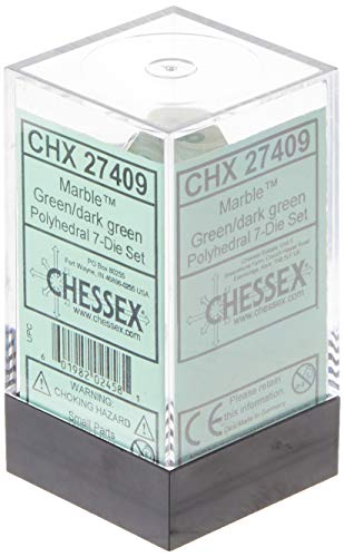 Chessex CHX27409 Dice-Marble Dark Green Set