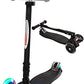 Chromewheels Scooters For Kids, Deluxe Kick Scooter Foldable 4 Adjustable Height 132Lbs Weight Limit 3 Wheel, Lean To Steer Led Light Up Wheels, Best Gifts For Girls Boys Age 3-12 Year Old, Black