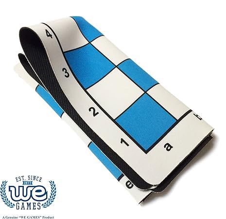 WE Games Chess Mousepad – Premium 20" Rubber Tournament Mat, Blue Color, Classic Design for Travel and Adults