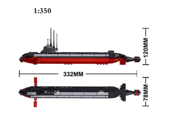 Sluban Building And Construction Blocks M38-B0391 Nuclear Submarine Building Block Construction Set (193 Bricks)