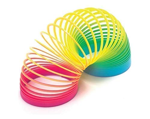 Shivsoft Kid Magic Spring Rainbow Bouncy Expandable Slinky Magic Toys Return Gift, Party Favours (Multi Coloured, Pack of 2)