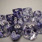 Chessex Dice Sets: Nebula Black With White - Ten Sided Die D10 Set (10)