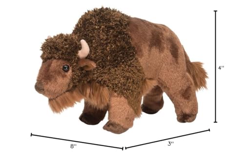 Douglas Bodi Buffalo Plush Stuffed Animal, 8" Long, Brown, Soft Plush Material, Model 4027
