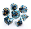 Creebuy D&D Dice Set Teal White Dice For Dungeon And Dragons Dnd 7-Die Rpg Dice D20 D12 D% D10 D8 D6 D4