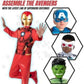 Marvel Iron Man Official Youth Halloween Costume - Premium Quality Fabric Jumpsuit With Printed Design And Plastic Mask (L) Red