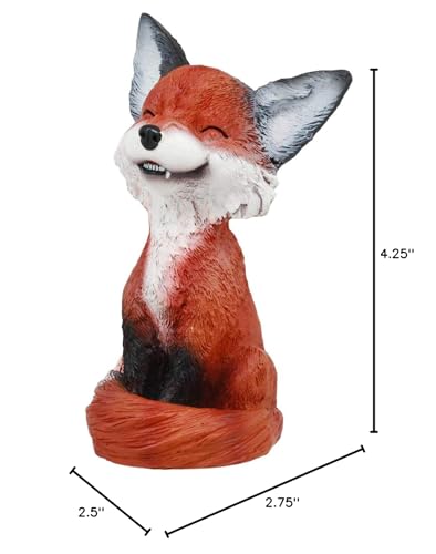 Mulandd YTC Brown and Black Smiling Fox TeeHee Themed Decorative Figurine Statue