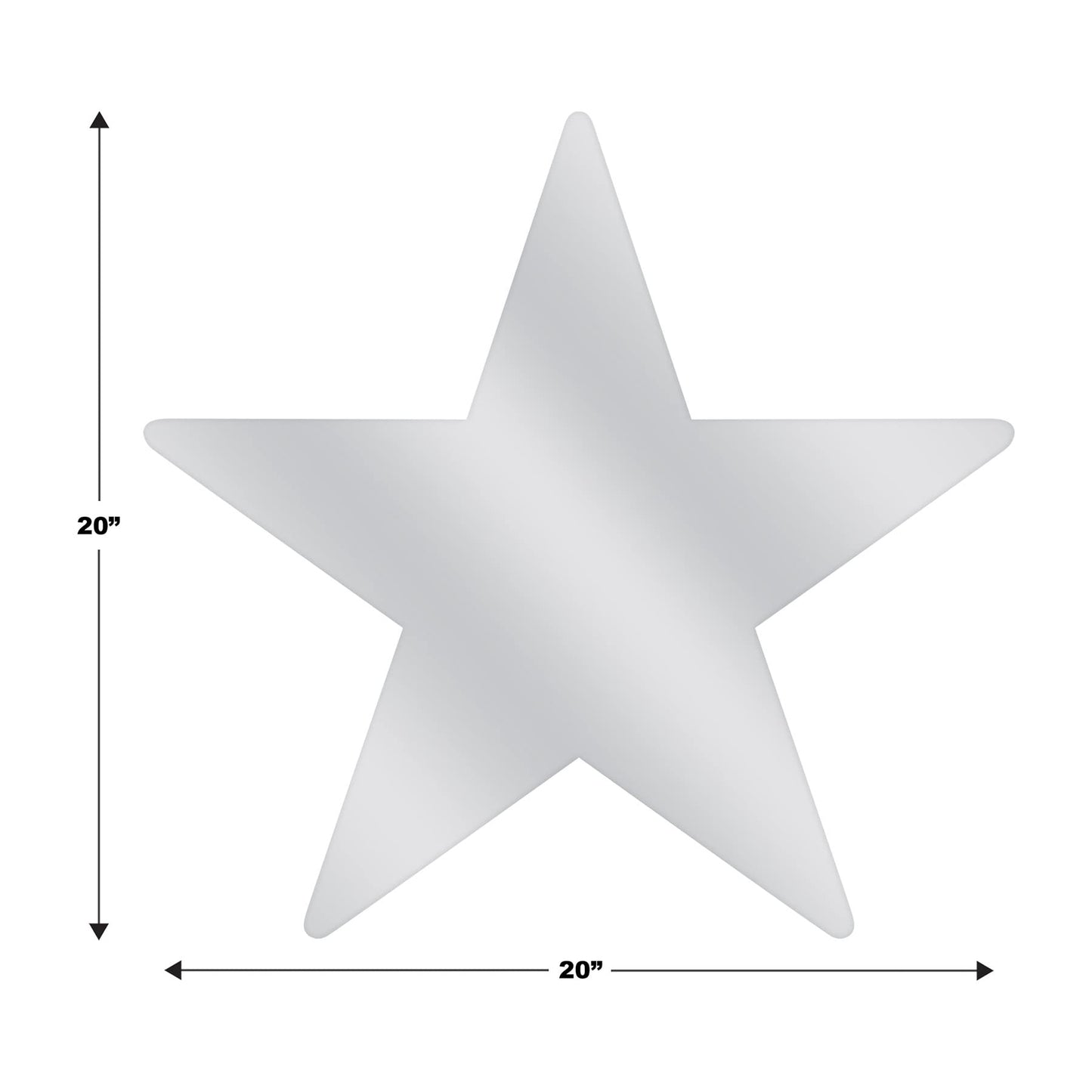 Beistle , 6 Piece Jumbo Foil Star Cutouts, 20 (Silver)