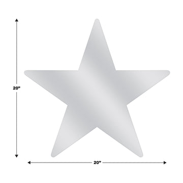 Beistle , 6 Piece Jumbo Foil Star Cutouts, 20 (Silver)