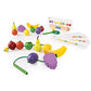 Guidecraft Count and Lace Fruit - Wooden Multi-Color Fruits Set for Toddlers, Kids Learning & Educational Toys