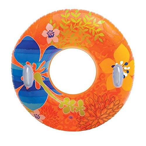 Intex Groovy Color Inflatable Flower Transparent Tube Raft (Set Of 2) | 58263Ep - Colors May Vary