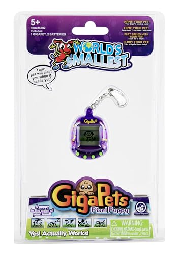 World's Smallest GigaPets Miniature Virtual Pet Assortment, Interactive CompuKitty & PixelPuppy, Multi-Color, Model 5302