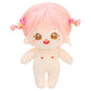 Niannyyhouse 20Cm Plush Doll Strawberry Eyes Girl Humanoid Stuffed Body No Attribute 8'' Normal Body Wearable Clothing Dress Up 