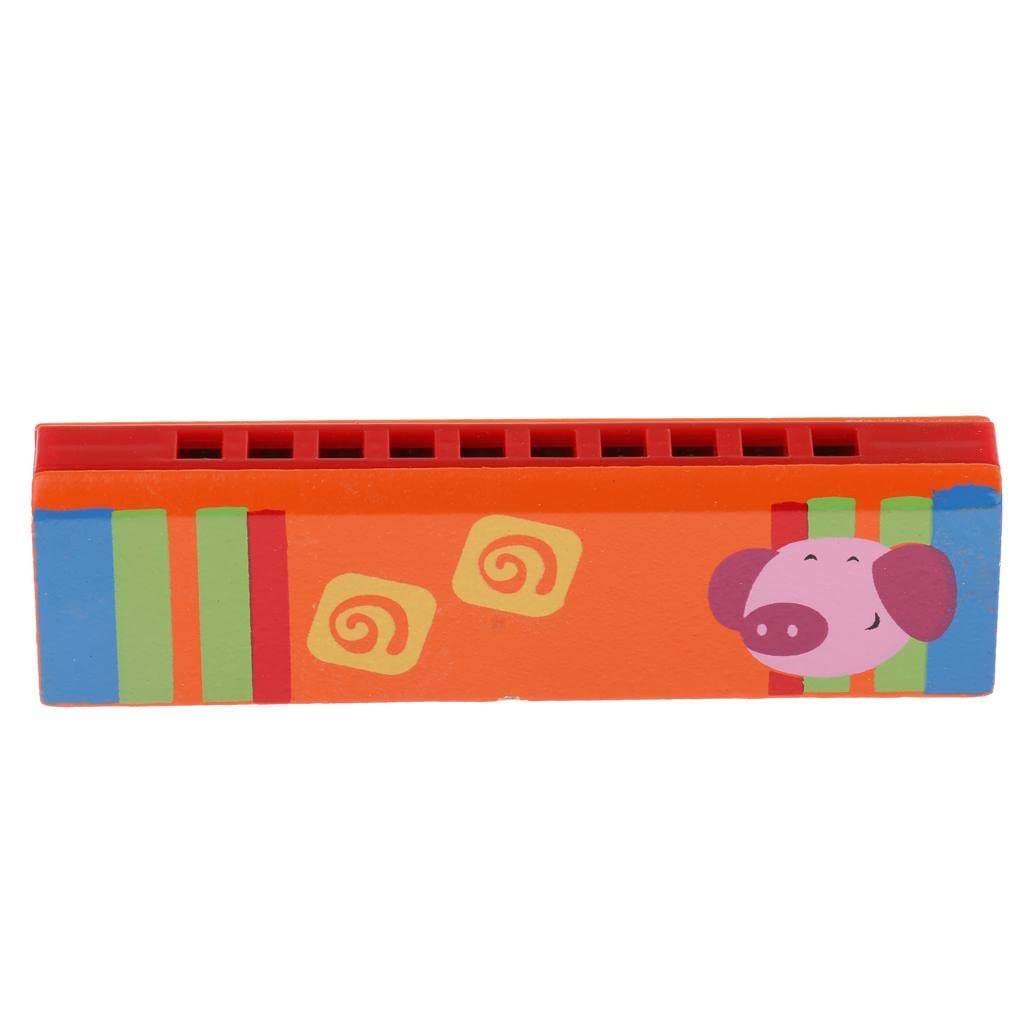 Enakshi Wooden 10 Holes Kids Harmonica Mouth Organ Musical Instrument Beginners Sound Toy Xmas Gift Orange|Toys & Hobbies | Educ