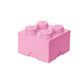 LEGO Storage Brick 4 - studs Light Purple - Stackable Plastic Storage Box with Lid for Kids and Adults Ideal Desk Organizer and