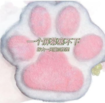BABORUI Taba Squishy Toys Cat Paw, 5.5 Inch Furry Cat Paw Fufu Squishy Fidget Toys for Stress Relief, Big Silicone Squeeze Toys 
