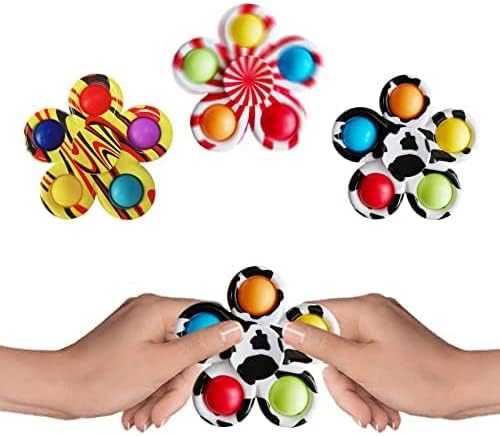 20 Pcs Pop Bubble Fidget Spinners For Party Favors, Hand Fidget Bulk Toys For Classroom Prizes, Halloween Christmas Valentine Gi