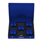 Ds.Distinctive Style Aluminum Alloy Dice 5 Pieces 16Mm Portable Metal Dices With Case 6 Sided Dice For Party Game (Blue Square)