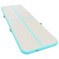 vidaXL Professional Inflatable Gymnastics Mat with Pump, High-Density PVC, Shock-Absorbing and Anti-Skid - Gray and Green