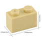 Feleph 1x2 Bricks Bulk 450 Pieces Tan Classic Basic Parts Sand Building Creative Play Set Blocks Toy Accessories Compatible with