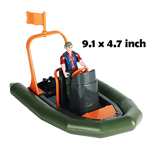 Hiawbon People Models Underwater Swimmers Action Figures Realistic Divers Figurines Plastic Speed Boat Model,Set Of 6