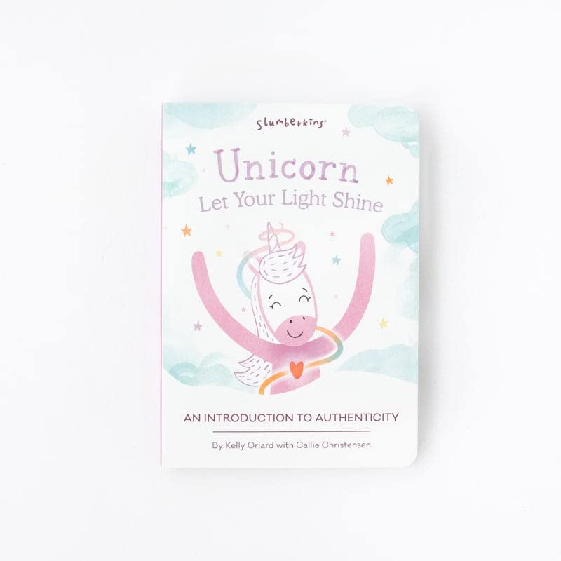 Slumberkins Unicorn, Let Your Light Shine Board Book & Seafoam Hedgehog Mini | Supports Authenticity & Social Emotional Intellig