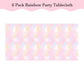 6 Pieces Pastel Rainbow Tablecloth, Plastic Disposable Rectangle Table Cloths for Parties, Pink Birthday Decorations Baby Shower
