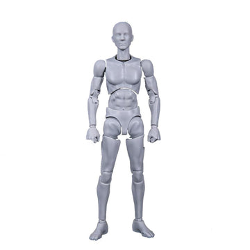 Souforce 1:12 Scale Male Figure Body 6In Flexible Grey Pocket Series Drawman Action Figure Doll Miniature Figure Collection