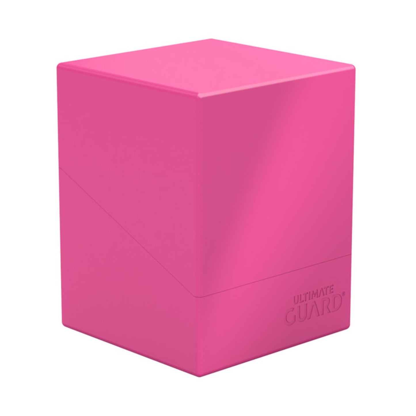 Ultimate Guard Boulder Solid 100+, Deck Case for 100 Double-Sleeved TCG Cards, Neon Pink, Secure & Durable Storage for Trading C