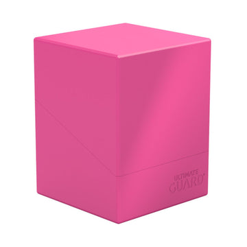 Ultimate Guard Boulder Solid 100+, Deck Case for 100 Double-Sleeved TCG Cards, Neon Pink, Secure & Durable Storage for Trading C