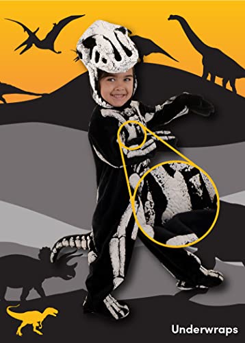 Underwraps Boys Toddlers T-Rex Skeleton - Fossil Costume, Black/White, Medium 18-24M Us