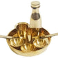 Tirtha Enterprises Brass Traditional Brass Palm Size Miniature Kitchen Toy Set, Golden, Dinner Set/Bhojan thali Miniature (Toy) 