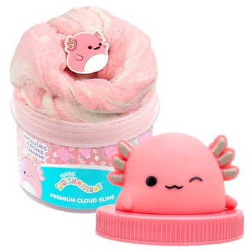 Original Squishmallows Archie The Axolotl Premium Cloud Slime, 8 Oz. Fluffy Slime, Cotton Candy Scented, 3 Fun Slime Add Ins, Pre-Made Slime For Kids, Great 6 Year Old Toys, Super Soft Sludge Toy